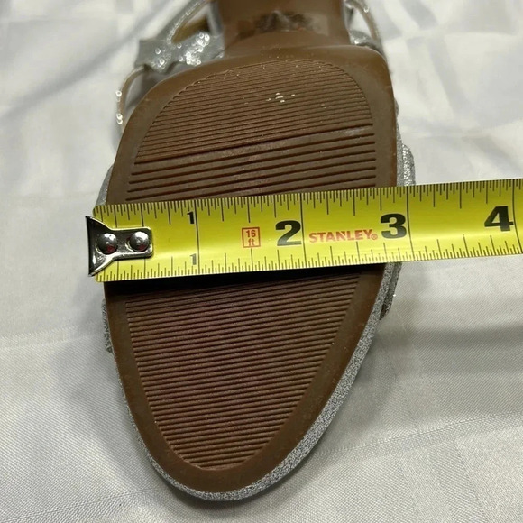 NATURALIZER heel shoes women sz 6.5 .silver glitter platform,strappy,cut outs - Picture 8 of 15